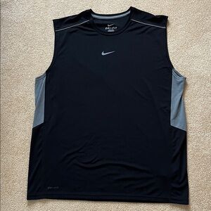 Nike Men's Black and Gray Sleeveless Tank